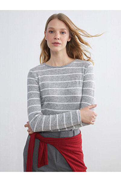 LC Waikiki Sparkling Selections from Shining Store |   Crew Neck Striped Women's T-Shirt