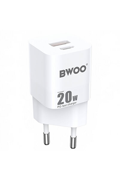 OEM BWOO Bo-Cda156 Τροφοδοτικό, 20W, 3A, 1 X USB-A - 1 X USB-C, Λευκό