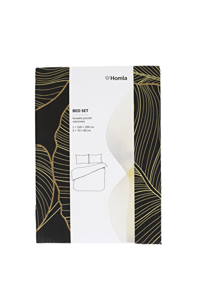 Other Bedding | GALLO | satin with black leaves | 220x200 + 2*70x80 cm | 811970