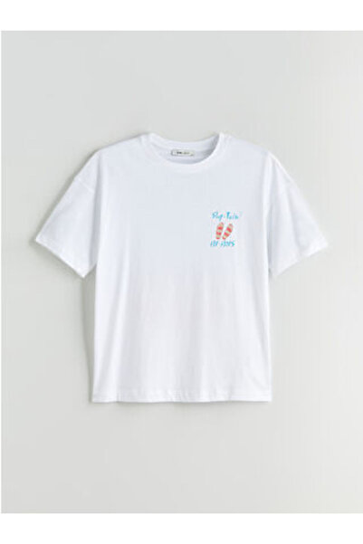 LC Waikiki Plus New Season Crew Neck Printed Oversize Women's T-Shirt