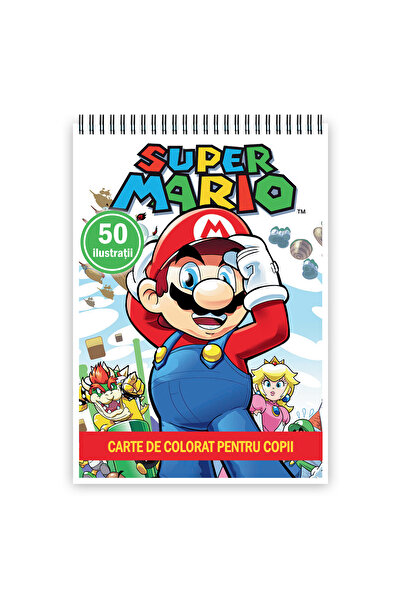 Legendary Gifts Carte de colorat pentru copii, 50 de ilustrații Super Mario, ...