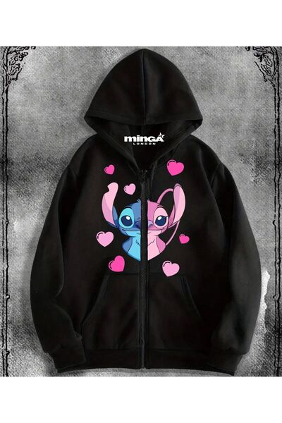 Minga London سويت شيرت أسود كبير الحجم مطبوع عليه رسوم متحركة للجنسين