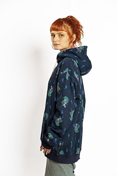 Nani Collection Çiçek Desen Oversize Unisex Sweatshirt(M)