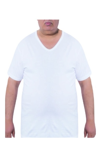 NightLove قميص داخلي رجالي كبير الحجم بياقة على شكل V 1039-A