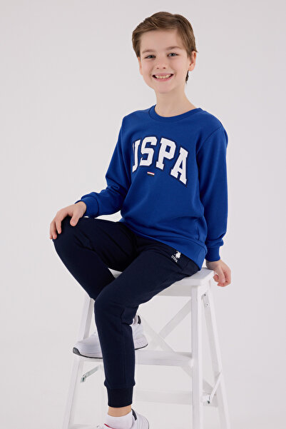 U.S. Polo Assn. Boy's Crew Neck 3 Thread Printed Top and Bottom Set Th27Vl2Vrpol