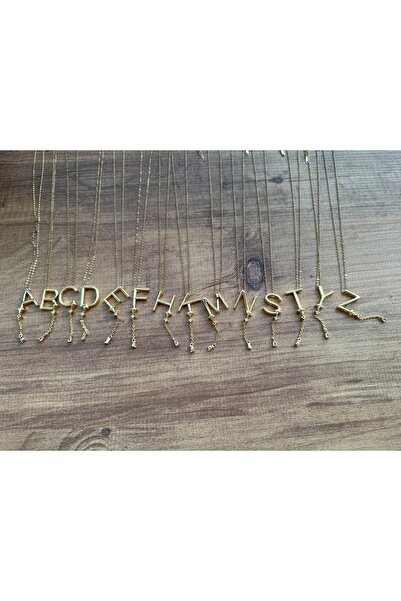 Blotch Uzak Şehir Popüler Sallantılı Zirkon Taş Detaylı D Harf Çelik Kolye 2 cm