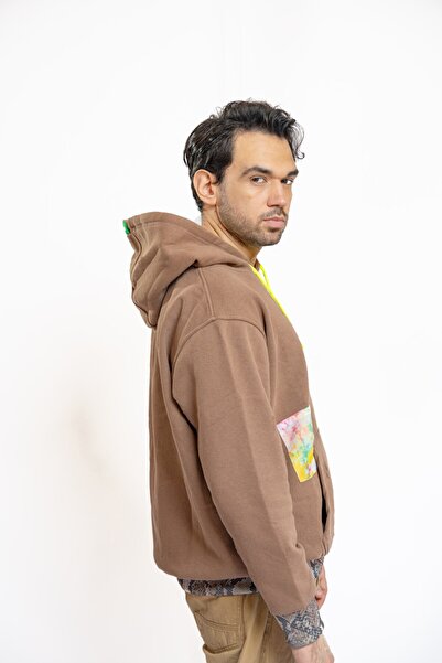 Nani Collection Kahverengi Leopar Desen Oversize Unisex Sweatshirt