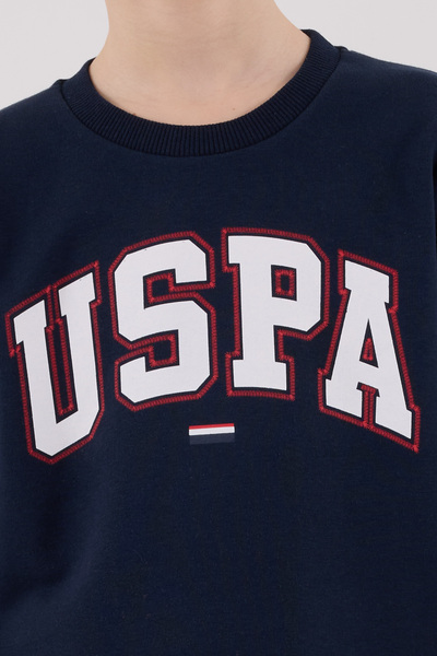 U.S. Polo Assn. Boys' Crew Neck 3 Thread Printed Top and Bottom Set Th27Vl2Vrpol