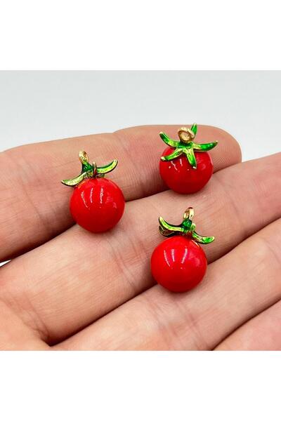 yfhobi 1 Adet - Üç Boyutlu Mineli Domates Desen Uç, Charm Uç, Altın Kaplama 1...