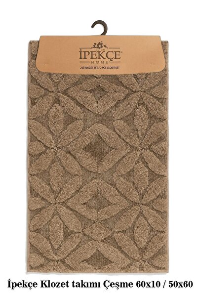 İpekçe ÇEŞME Pamuklu 2’li Banyo Paspas Seti – Emici, Yumuşak Dokulu ve Kaymaz Tabanlı 60x100 + 50x60 cm
