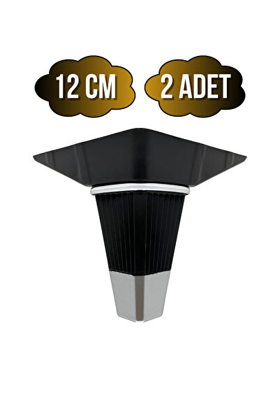 DSYapıAksesuar Picioare din plastic Irem Black Chrome 12cm pentru mobilier, m...