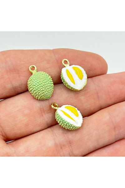 yfhobi 1 Adet - Üç Boyutlu Mineli Meyve Desen Uç, Charm Uç, Altın Kaplama 1.K...