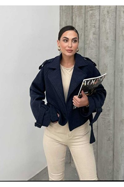 Azra Moda Style Trend Short Cashmere Coat Women