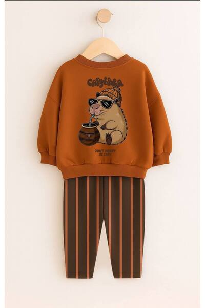 Teeny Weeny Kids Unisex Children's Printed Top and Bottom Tracksuit Set