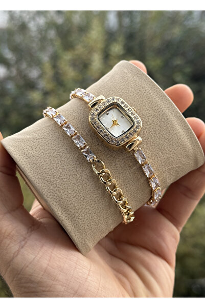 Tulpar Special Series Wrist-Wrapped Zircon Baguette Stone Square Minimal Case Women's Wristwatch