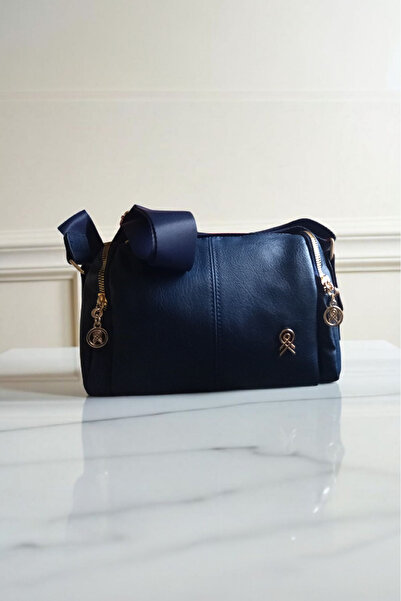 Mirayes Tasarım حقيبة نسائية من الجلد الصناعي موديل أسطواني مع كتف وحزام متقاطع