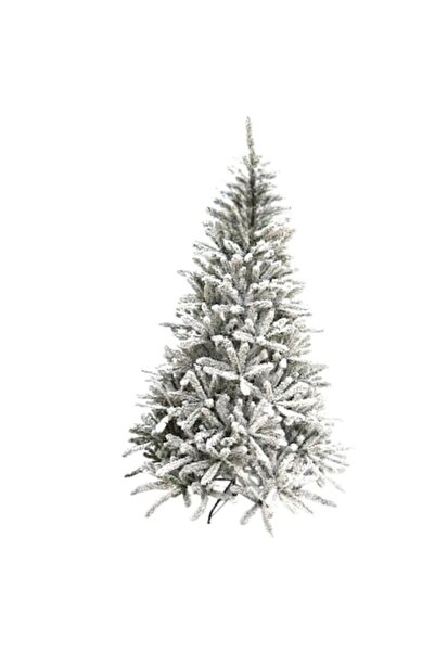 GOLD MARKET Brad Artificial de Craciun, 180 cm, Verde Inzapezit, Diametru 110 cm, Alb Snow