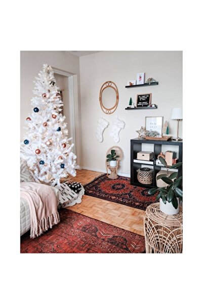 GOLD MARKET Classic artificial Christmas tree, White with snow effect, 180 cm, Metal stand, 600 branches, White