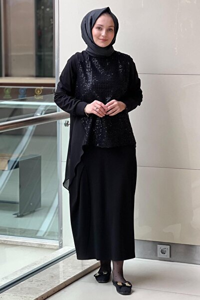 FUAT GÜRSEN Fuat Gürşen Mesh Patterned Tunic Skirt Set