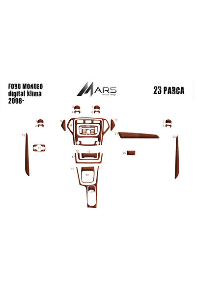 Marscockpitdesign Ford Mondeo Digital Konsol-Torpido Kaplama 2008 24 Parça