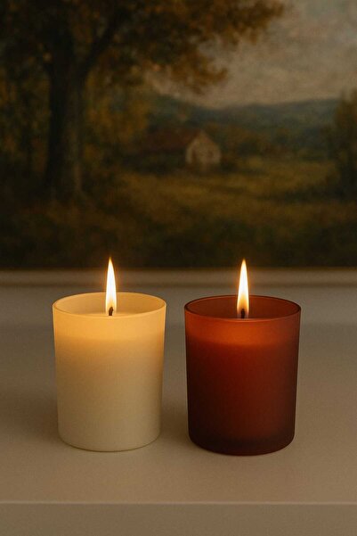 Handmade Ev Dekorasyon El Yapımı %100 Doğal Bitkisel Cam Bardak Mum