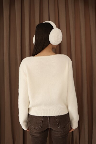 Leo Ferre Women's Cream Soft Textured Knitwear Cardigan. 2580