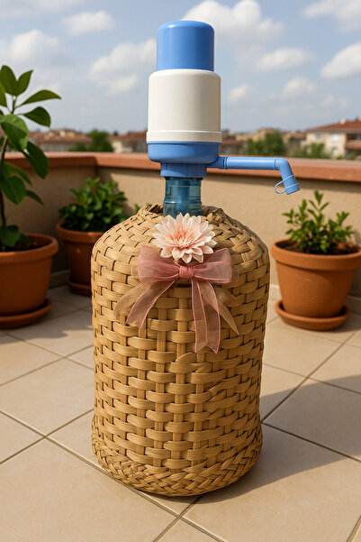 Marrone 19 Lt Hasır Damacana Kılıfı – Sepet Süslemeli Su Sebili Kılıfı