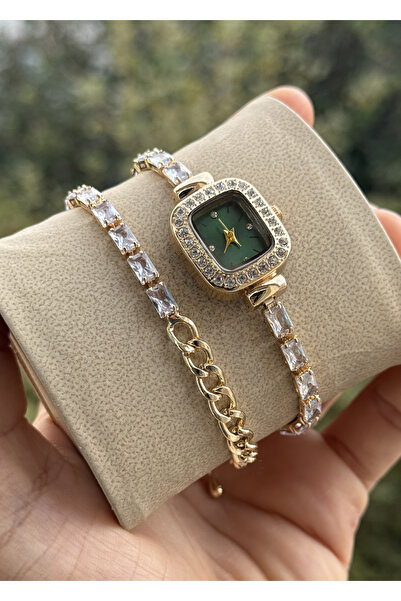 Tulpar Special Series Wrist-Wrapped Zircon Baguette Stone Square Minimal Case Women's Wristwatch