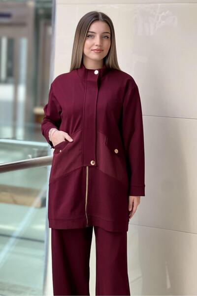 Ceremony Front Zippered Half Placket Steel Knitted Suit