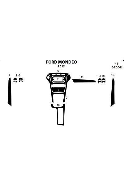 Marscockpitdesign غطاء كونسول فورد مونديو 2010-2014 16 قطعة