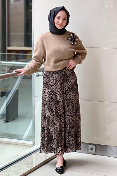 sentez giyim Sentez Şifon Kırıştırma Etek