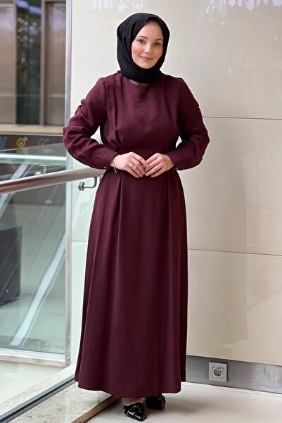 Nuss Pleated Belt Detailed Dress