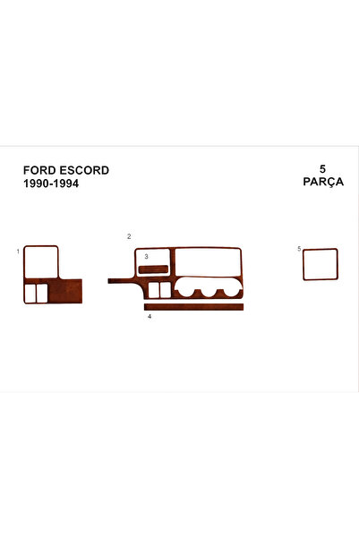Marscockpitdesign غطاء كونسول فورد إسكورد 1990-1995 4 قطع