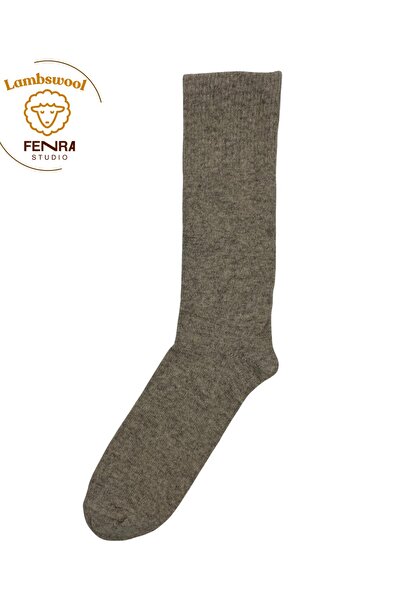 FENRA STUDIO Men's Winter Thermal Wool Warm Lambswool Beige Socks