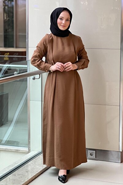 Nuss Pleated Belt Detailed Dress