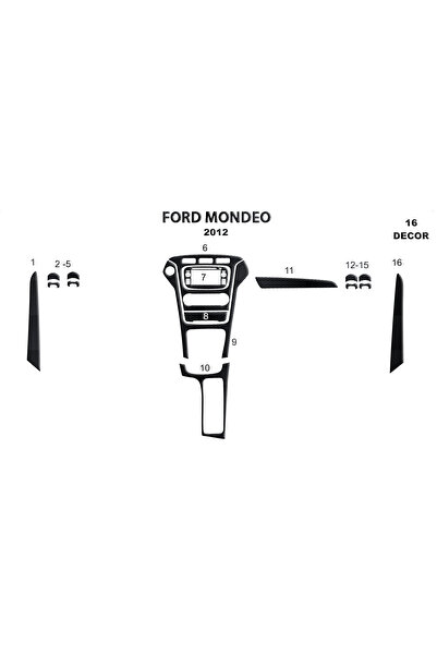 Marscockpitdesign غطاء كونسول فورد مونديو 2010-2014 16 قطعة