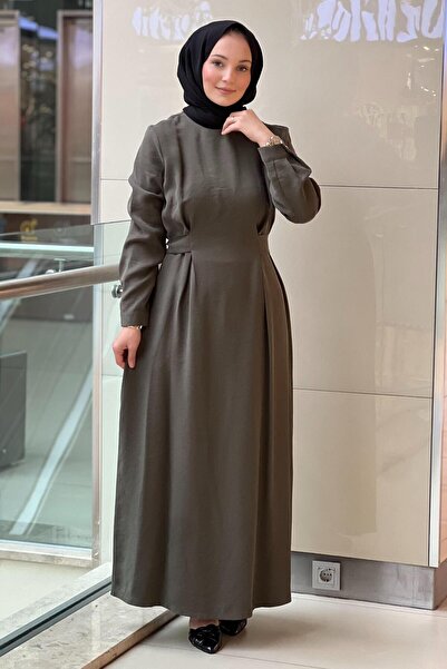 Nuss Pleated Belt Detailed Dress