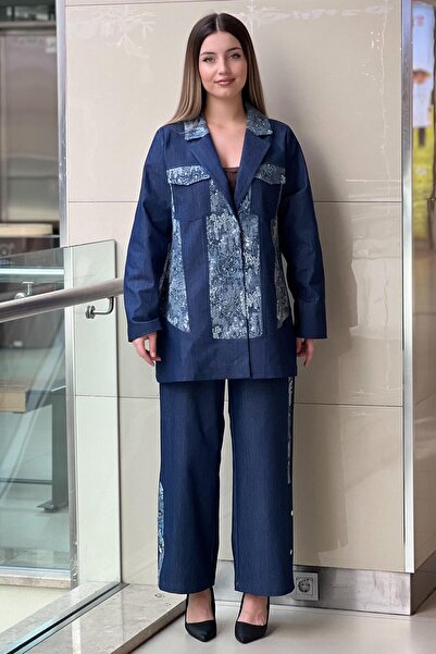 Ghisa Sequin Detailed Jacket Pants Jeans Set
