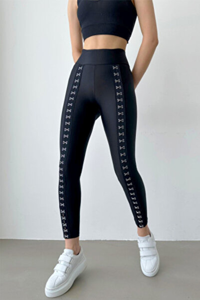 FashionForYou Καλσόν Versense, με μεταλλικά τρουκς, μαύρο