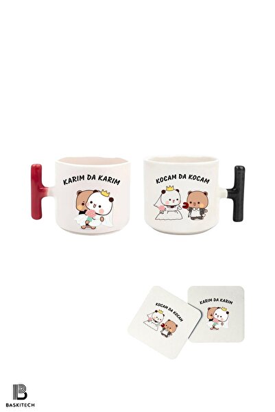 FenerciHediyelik “KARIM DA KARIM” ve “KOCAM DA KOCAM” Baskılı T Kulp Kupa Set...