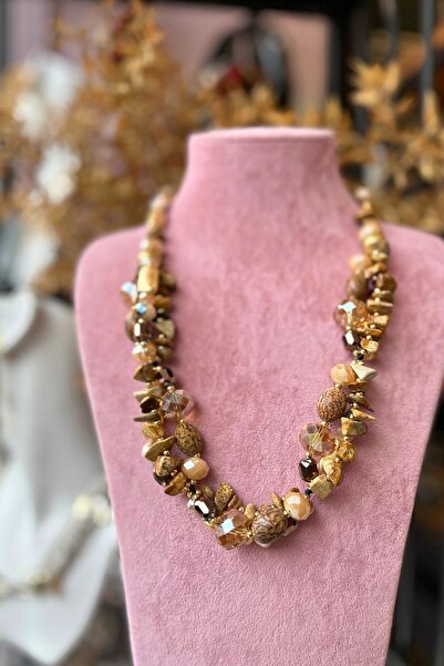 Meva Takı ve Aksesuar Natural Form Necklace with Sandstone Detail |   Mev'Arm...