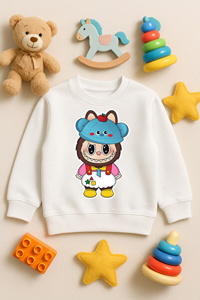 SVART WEAR Labubu Print cu imprimeu Hanorac pentru copii și adulți tricou 100% bumbac Amuzant, elegant, drăguț