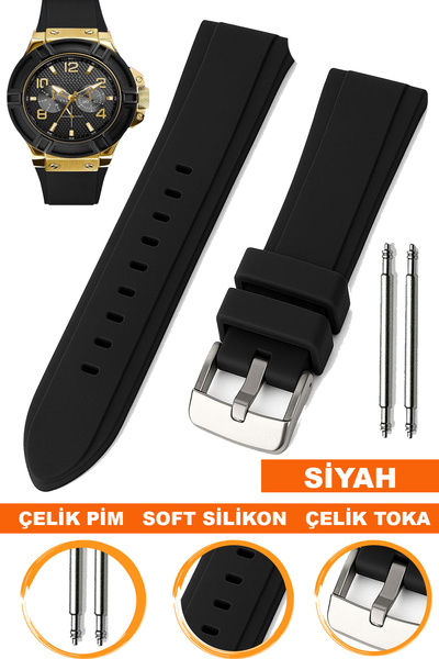 COBRA Guess Guw0247g3 Saat Uyumlu Soft Silikon Saat Kordonu Kayışı S02GS