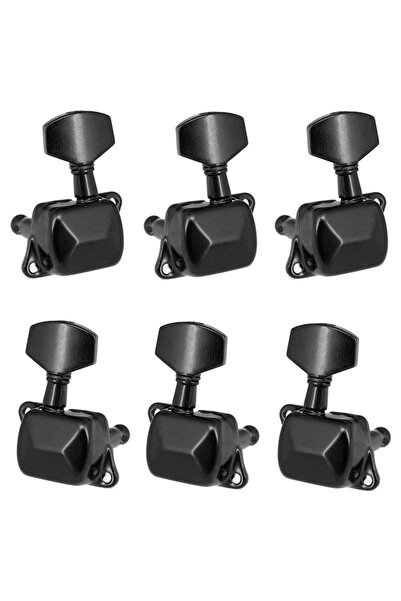 Choice 3L 3R Black 6 Pieces Guitar String Tuning Pegs Semi-closed Tuning Mach...