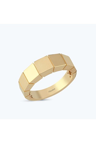 Altınbaş Altın Sıralı Kare Yüzük