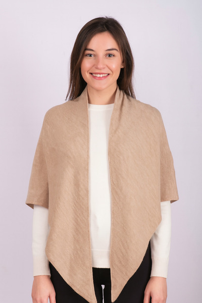 Sebir Moda Single Color Knitwear Triangle Shawl