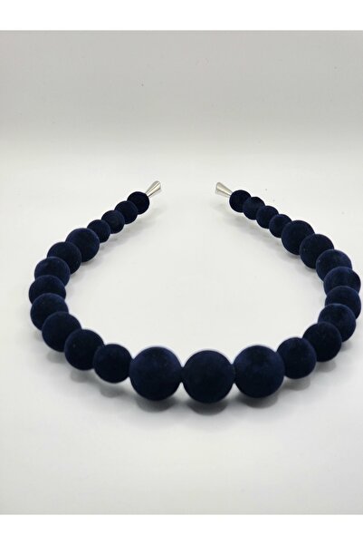 ARBABAG&ACCESSORY تاج نسائي مطلي بالجلد النوبوك باللون الأزرق الداكن