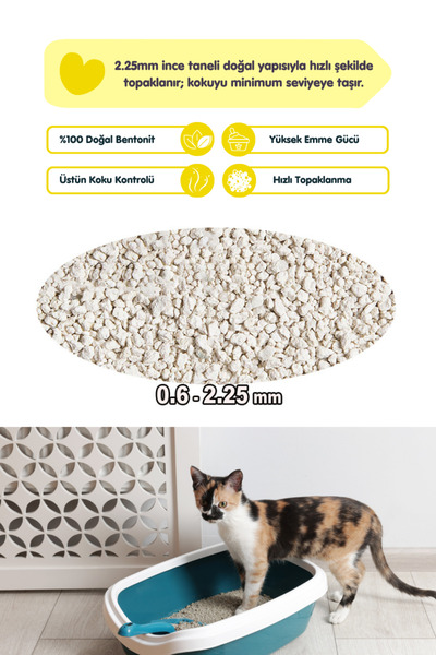 Quik 2 Adet 10LT Bebek Pudralı Bentonit Topaklaşan Kokusuz Kedi Kumu 10LT x 2 Adet