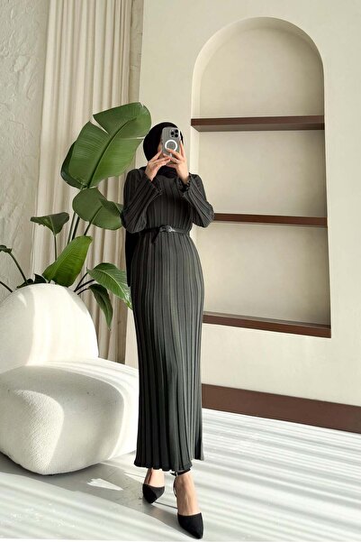 Rimel Moda Fortune Pilise Elbise Haki