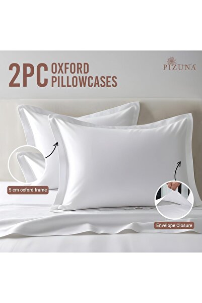 Xess Pure 100% Cotton King Size Pillow Case 50x90 cm White, 400 Thread Count Soft Luxurious Long S
